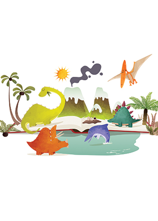 Modèle du flyer Dinosaures
