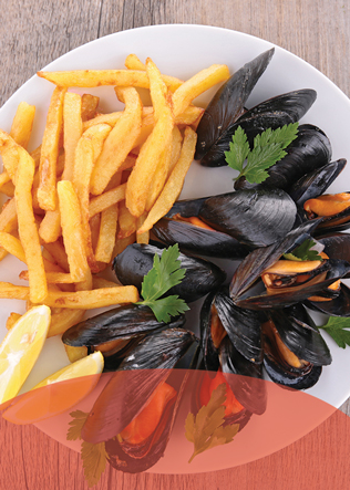 Modèle du flyer Moules Frites